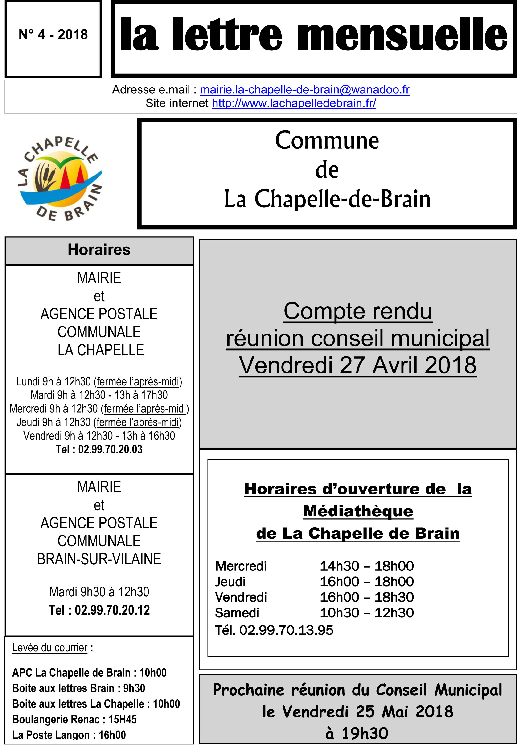 Parution de la Lettre Mensuelle ...
