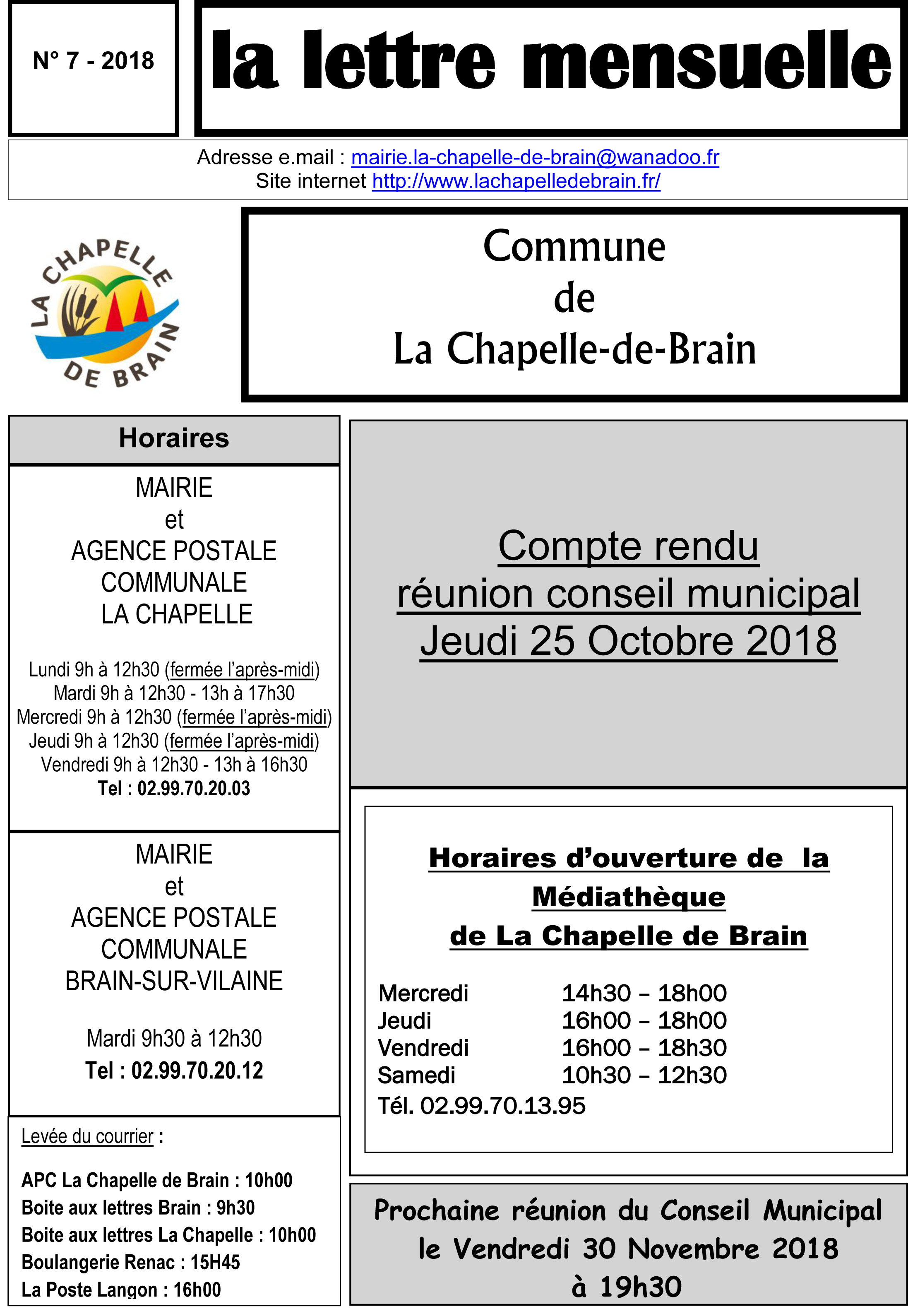 Parution de la Lettre Mensuelle ...