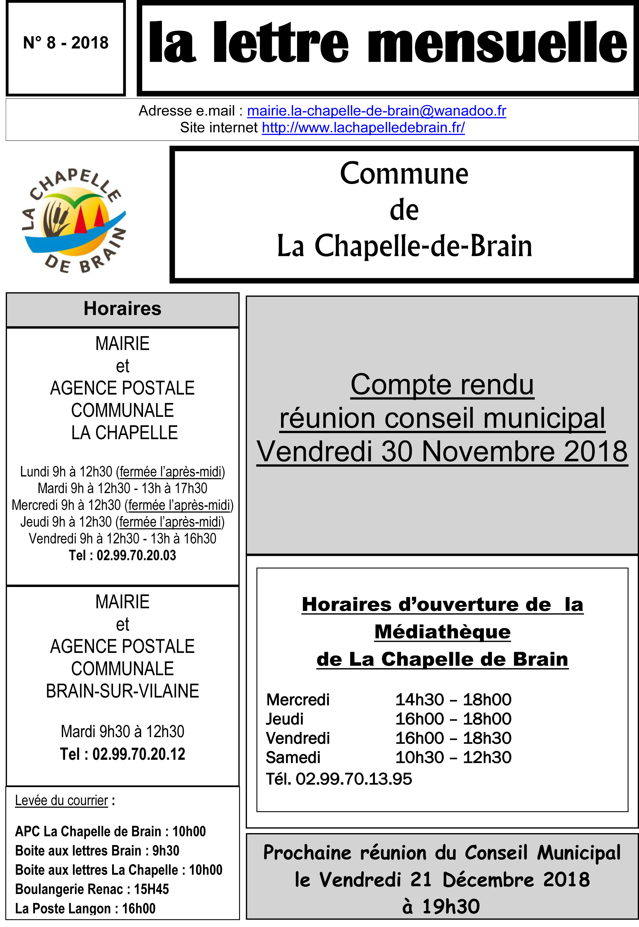 Parution de la Lettre Mensuelle ...