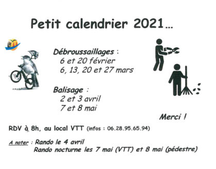 Calendrier des débroussaillages