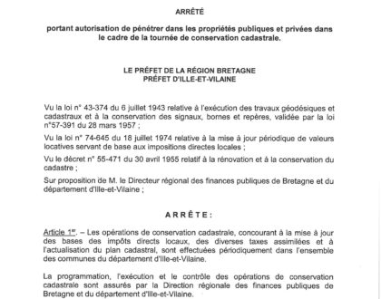Passage du géomètre du cadastre sur la commune