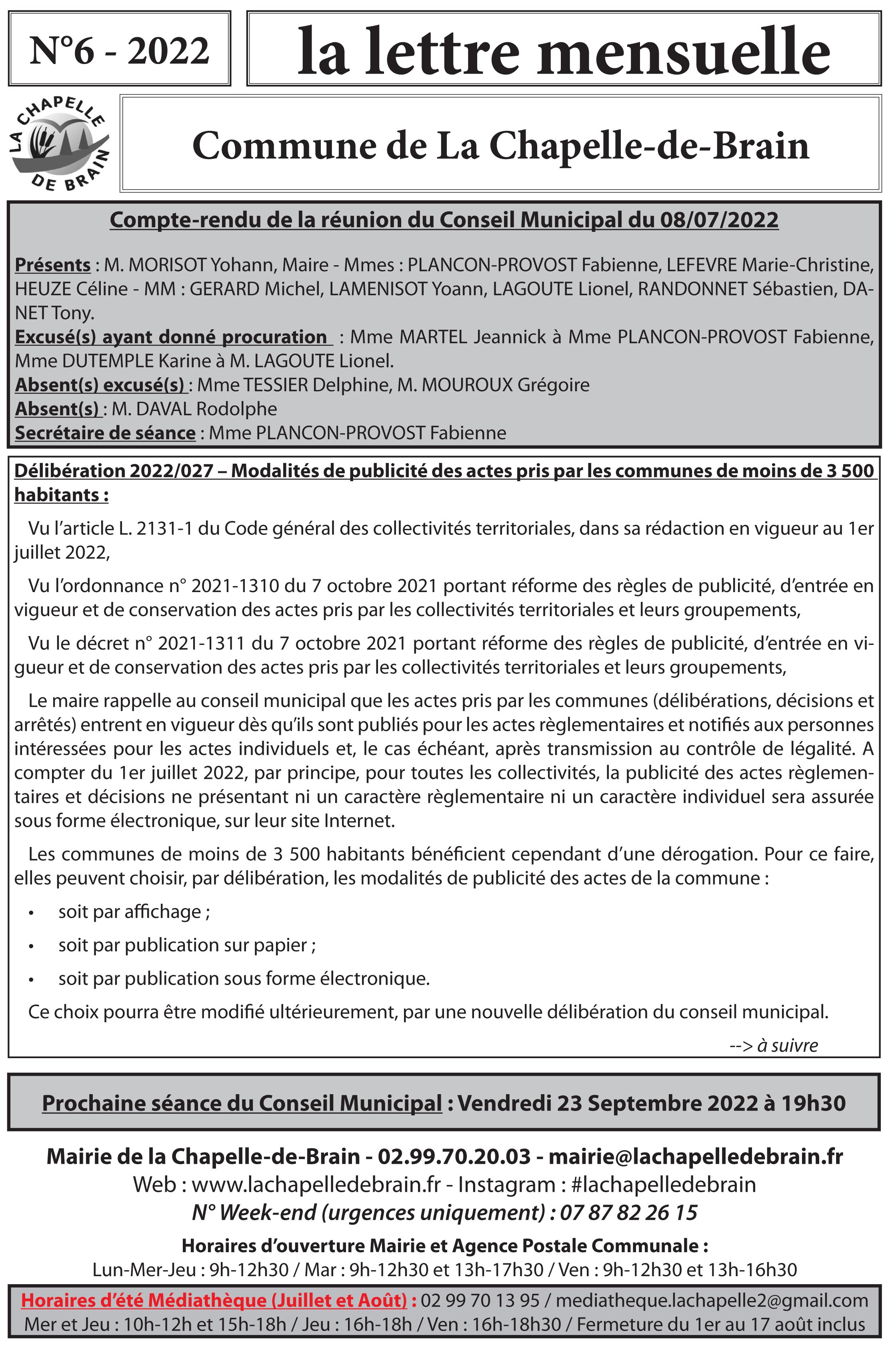 La nouvelle lettre mensuelle ...