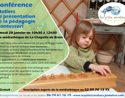 Conférence - Ateliers : Pédagogie Montessori