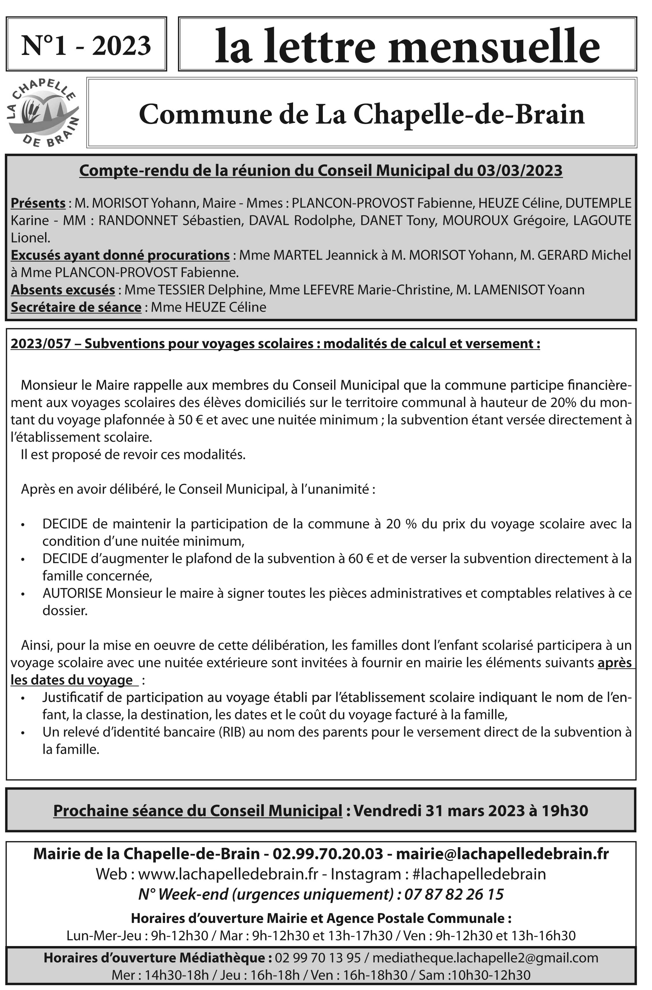 La nouvelle lettre mensuelle ...