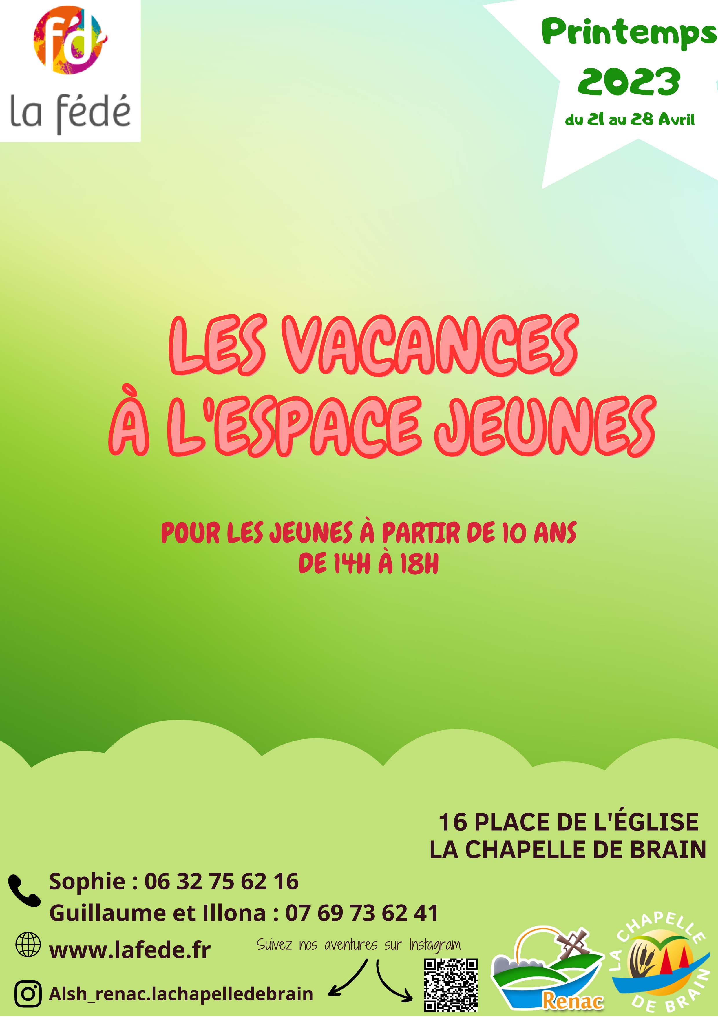 Les vacances de printemps au centre de loisirs et à l'espace jeunes