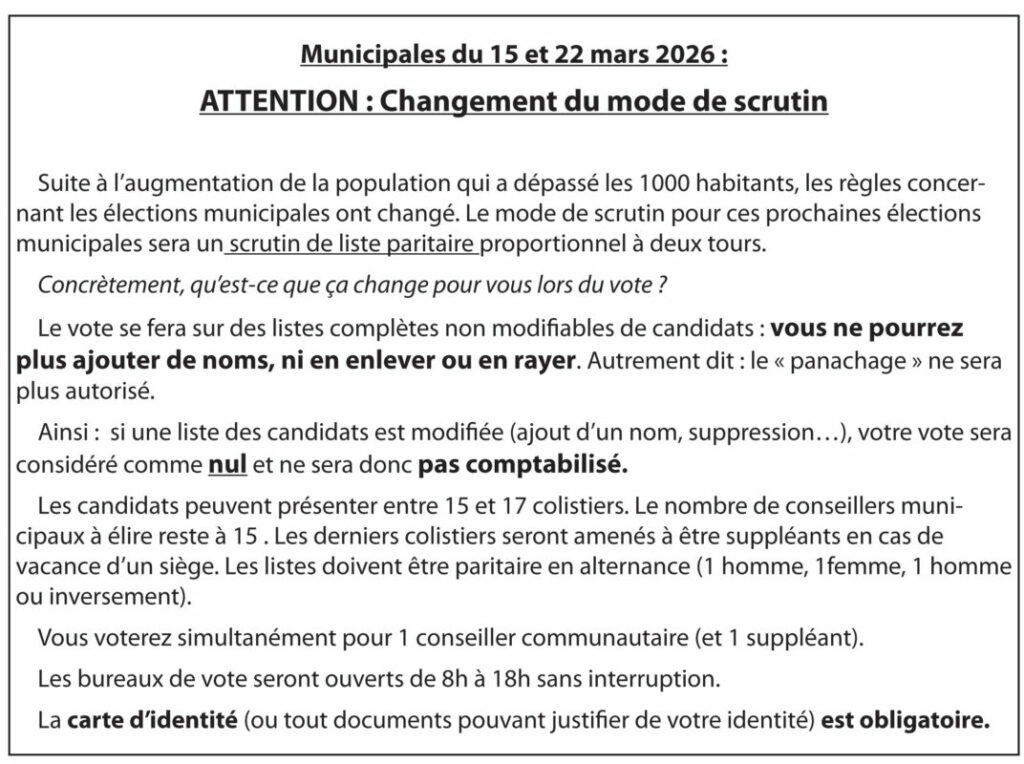 Elections municipales du 15 et 22 mars 2026