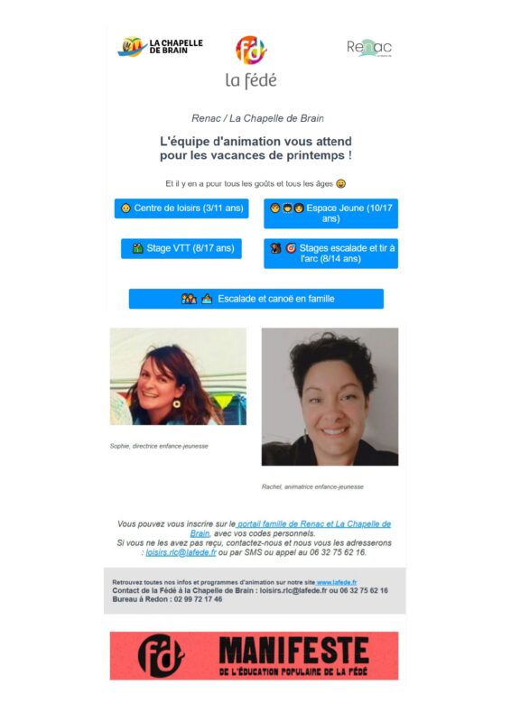 On fait quoi pendant les vacances ?