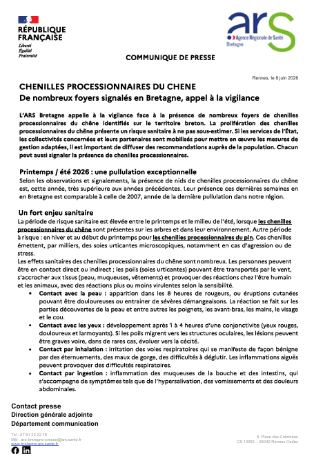 🐛 ATTENTION - Chenilles Processionnaires du Chêne 🐛