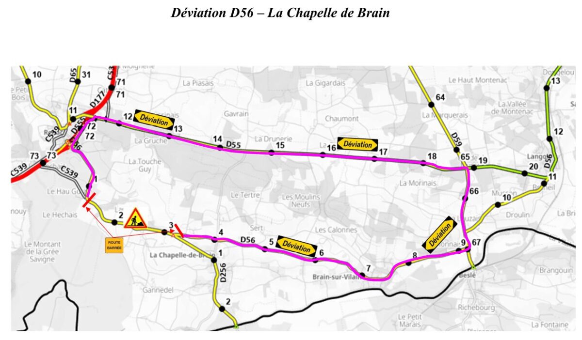 ❗ Déviation sur la D56 - Circulation modifiée à partir du 29 JUIN ❗