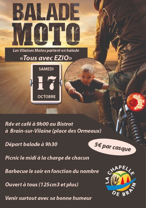 🏍 Les Vilaines Motos roulent pour "Tous avec Ezio" le 17 Octobre 🏍