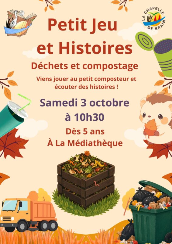 🍂 Médiathèque - Journée Jeux et Histoires sur les déchets et compostage - le 3 Octobre 🍂