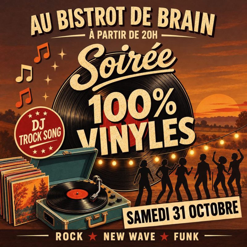 🎶 Concert au Bistrot - Samedi 31 octobre - DJ TROCK SONG🎶