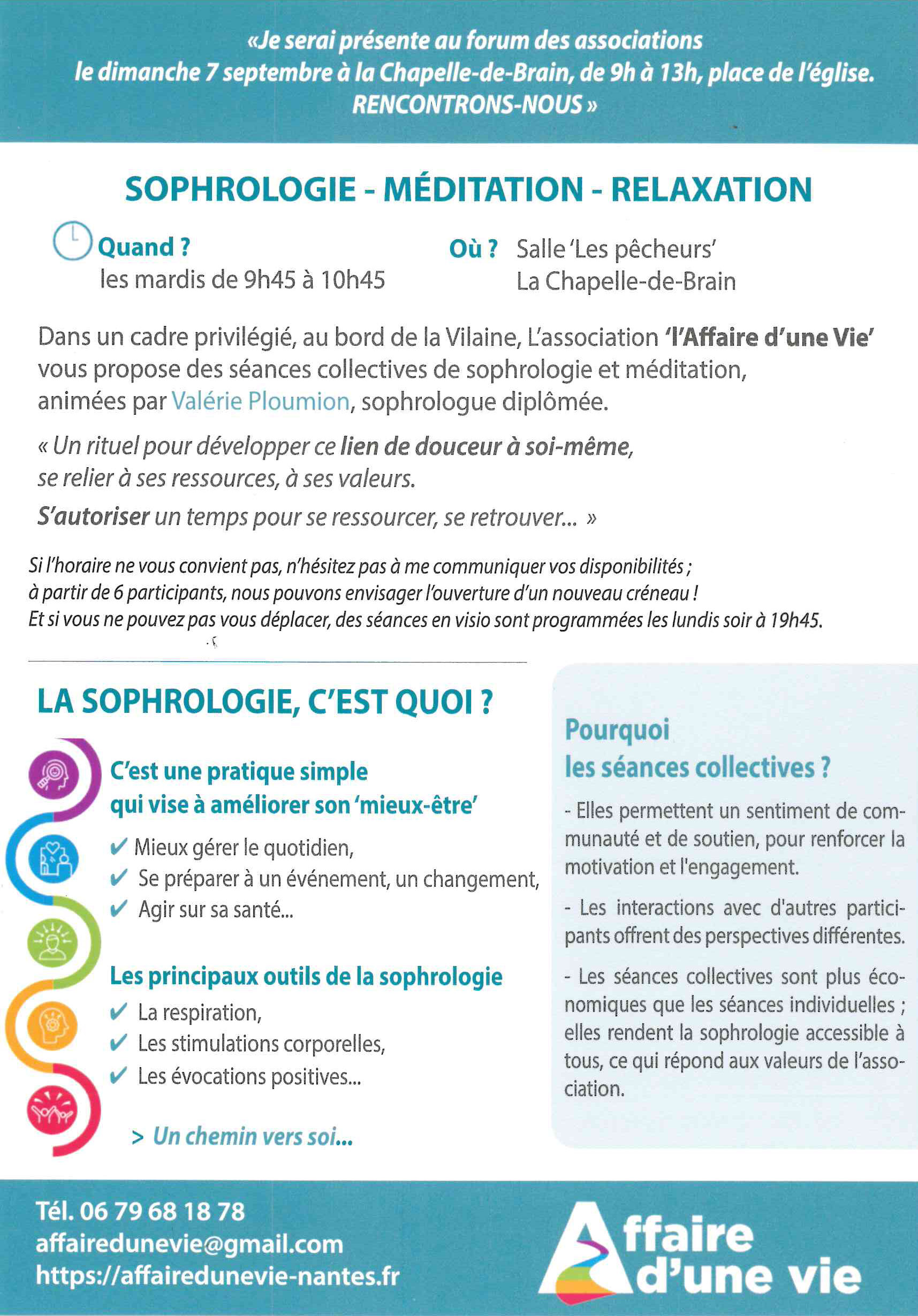 Nouvelle activité sur la commune : Sophrologie - Méditation - Relaxation